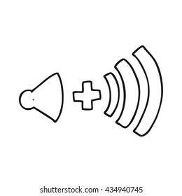 freehand drawn black and white cartoon volume symbol
