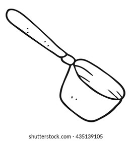 freehand drawn black and white cartoon kitchen saucepan