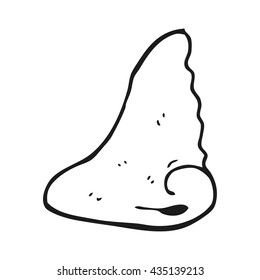 freehand drawn black and white cartoon human nose