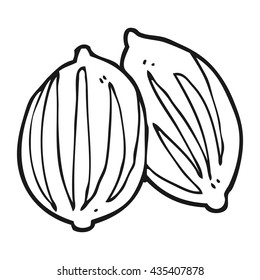 freehand drawn black and white cartoon seeds