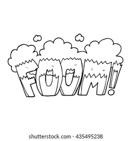 freehand drawn black and white cartoon comic book explosion