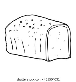 Freehand Drawn Black White Cartoon Bread Stock Vector (Royalty Free ...