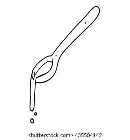 freehand drawn black and white cartoon spoon