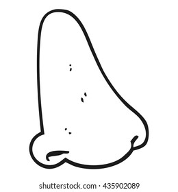 freehand drawn black and white cartoon human nose