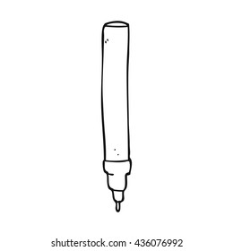 freehand drawn black and white cartoon fineliner pen