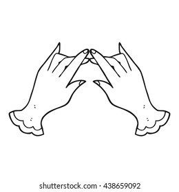 freehand drawn black and white cartoon hands