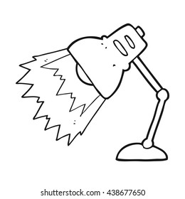 lâmpada de desenho livre preto e branco desenho animado brilhante