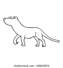 freehand drawn black and white cartoon leopard