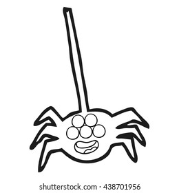 freehand drawn black and white cartoon halloween spider