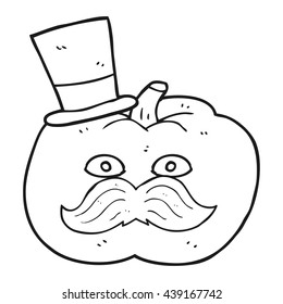 freehand drawn black and white cartoon posh tomato