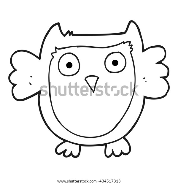 Freehand Drawn Black White Cartoon Owl Stock Image Download Now