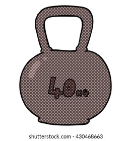 freehand drawn cartoon 40kg kettle bell weight