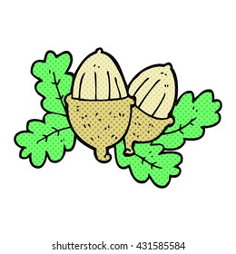 freehand drawn cartoon acorns