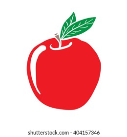 freehand drawn cartoon apple illustration