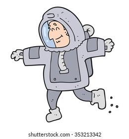 freehand drawn cartoon astronaut
