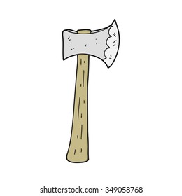 freehand drawn cartoon axe
