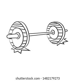 Freehand Drawn Cartoon Barbell. Vector Doodle Rod. Stock Vector