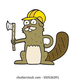 freehand drawn cartoon beaver