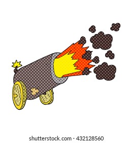freehand drawn cartoon big cannon firing