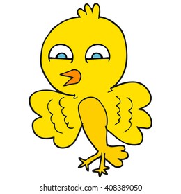 freehand drawn cartoon bird