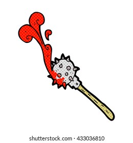 freehand drawn cartoon bloody medieval mace