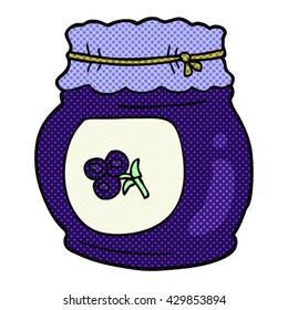 freehand drawn cartoon blueberry jam