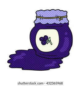 freehand drawn cartoon blueberry jam