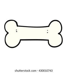 freehand drawn cartoon bone