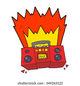 freehand drawn cartoon boom box