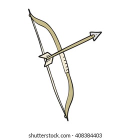 arco de dibujos animados dibujados a mano alzada y flecha