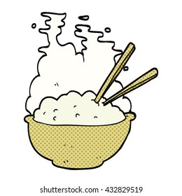 freehand drawn cartoon bowl of hot rice