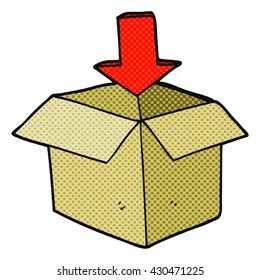 freehand drawn cartoon box with arrow download storage symbol