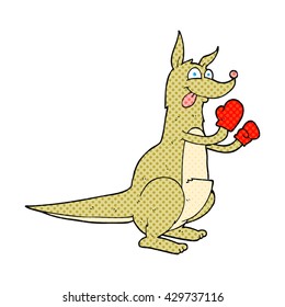freehand drawn cartoon boxing kangaroo