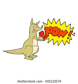 freehand drawn cartoon boxing kangaroo