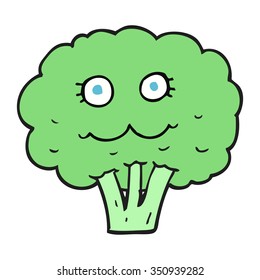 freehand drawn cartoon broccoli