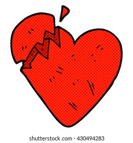 freehand drawn cartoon broken heart