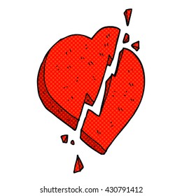 freehand drawn cartoon broken heart symbol