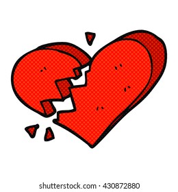 freehand drawn cartoon broken heart