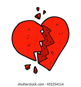 freehand drawn cartoon broken heart