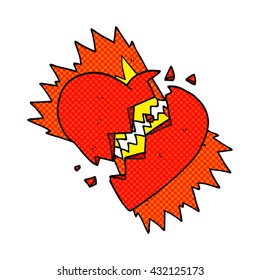 freehand drawn cartoon broken heart