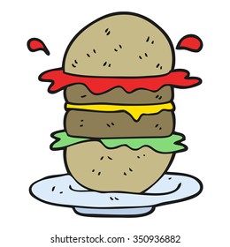 freehand drawn cartoon burger