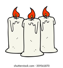 freehand drawn cartoon burning candles
