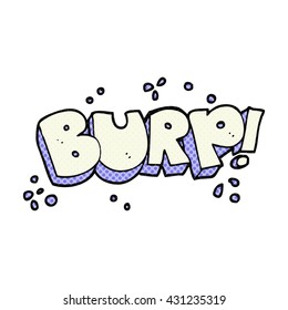 freehand drawn cartoon burp text