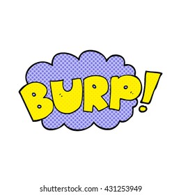 freehand drawn cartoon burp text