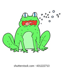 freehand drawn cartoon burping frog
