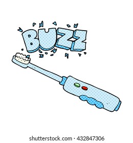 freehand drawn cartoon buzzing electric toothbrush