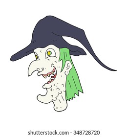 freehand drawn cartoon cackling witch