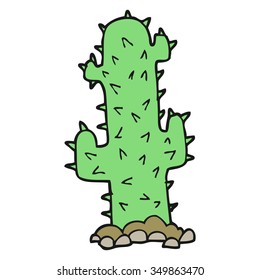 freehand drawn cartoon cactus