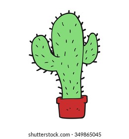 freehand drawn cartoon cactus