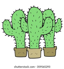 freehand drawn cartoon cactus
